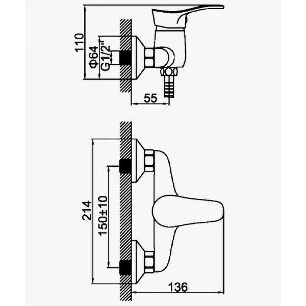 Смеситель для душа Dlin хром (D160305) Смеситель для душа Dlin хром (D160305)