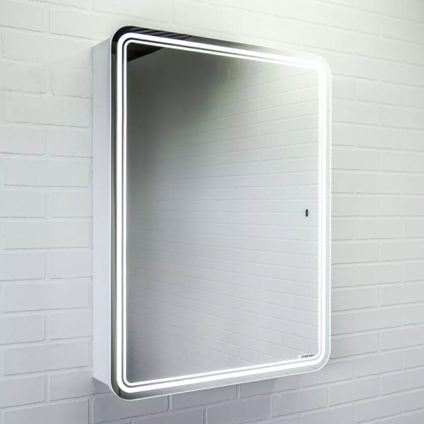 Шкаф зеркальный Comforty Нео 600x150x800 с подсветкой (00-00017831)