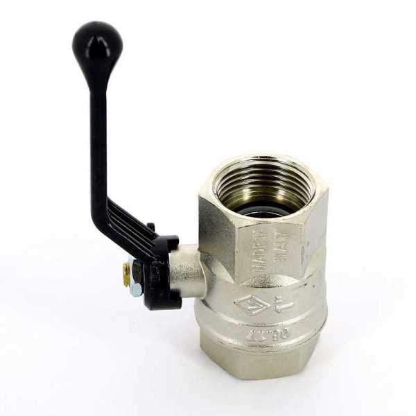 Кран Bugatti 1" ВВ шаровый New Jersey 910 (черная ручка) (09100014)