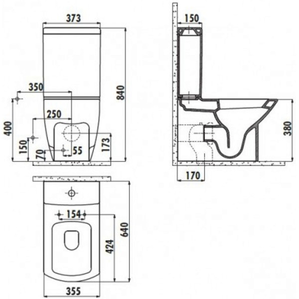 Бачок для унитаза Creavit Thor белый (TH410-00CB00E-0000)