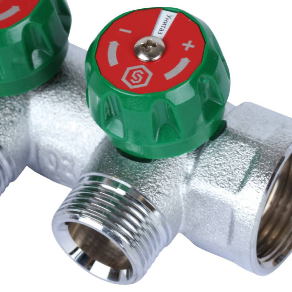 Коллектор 3 отвода регулируемый 1"x3/4"(18)EK Stout (хром) (SMB-6850-013403)