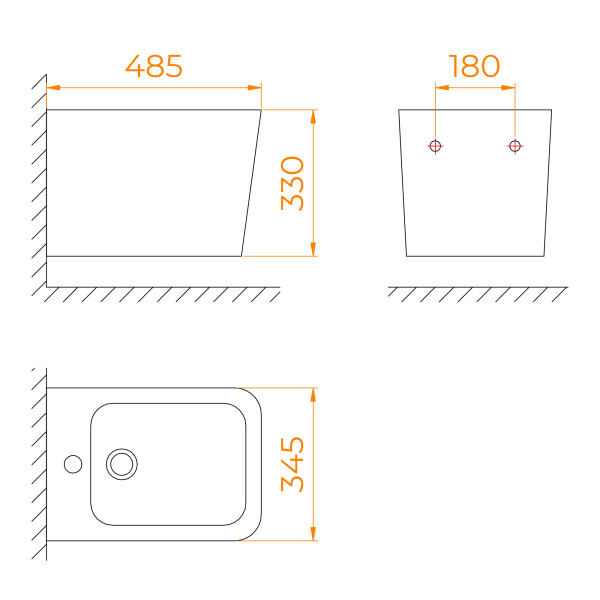 Биде подвесное RGW SW-81 белое (65430281-01)