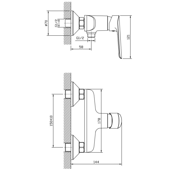 Смеситель для душа Esko Lagos Black черный (LG80B) Смеситель для душа Esko Lagos Black черный (LG80B)