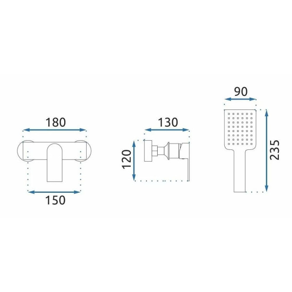 Смеситель для душа REA Urban Gold (REA-B9913)
