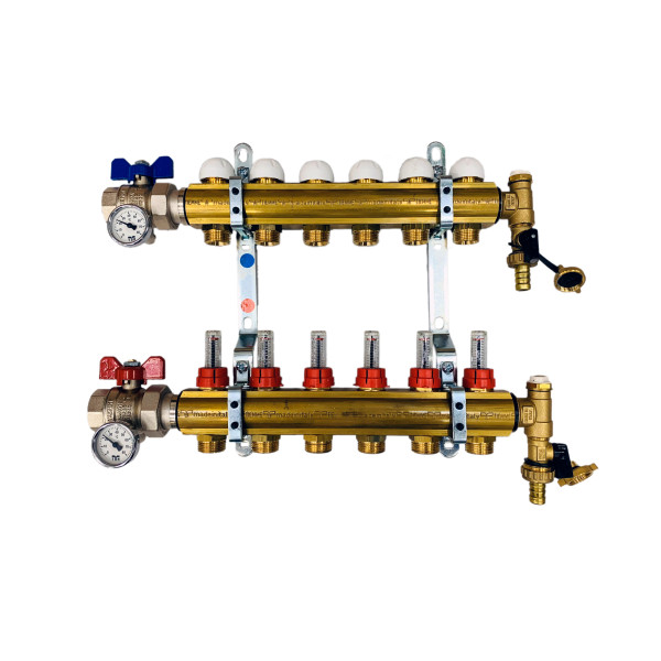 Коллекторная группа Tiemme 4 отвода 1"-3/4" НР ЕК M30х1,5 мм. (3870005)