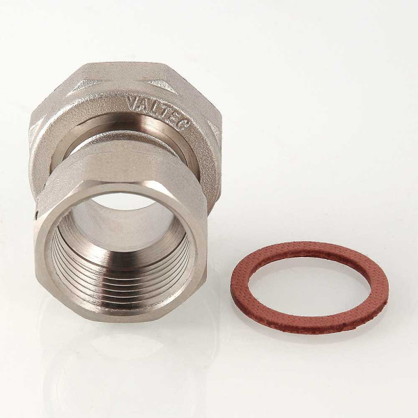 Переход с накидной гайкой 1"х3/4" ВВ Valtec (никель) (VTr.614.N.0605) Переход с накидной гайкой 1"х3/4" ВВ Valtec (никель) (VTr.614.N.0605)