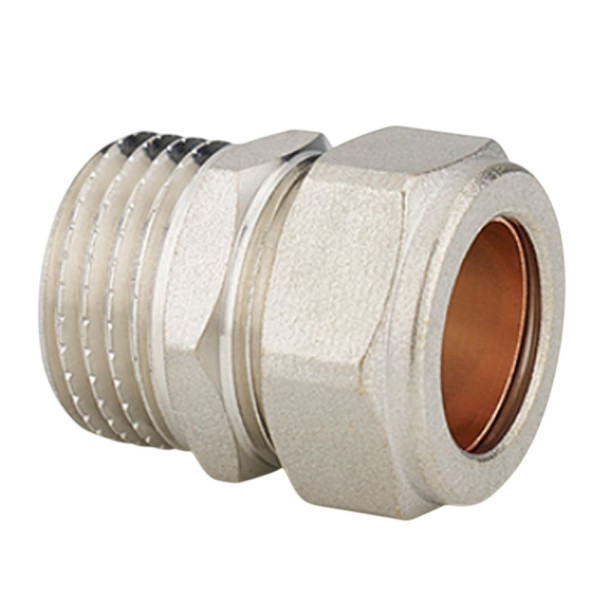 Соединение прямое 15х1/2"Н Varmega (обжим, никель) (VM09301) Соединение прямое 15х1/2"Н Varmega (обжим, никель) (VM09301)
