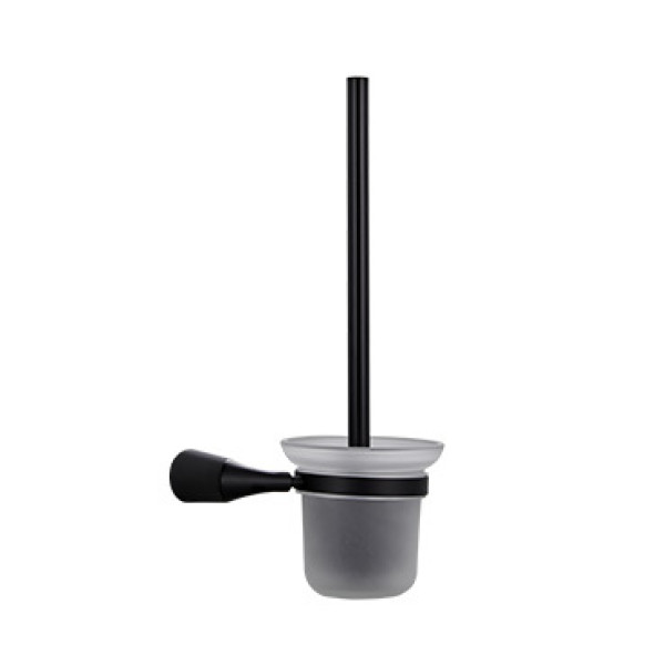 Ершик Fashun для унитаза со стеклян. матов. Стакан Fashun ом цинк. сплав +SUS201 чёрный (A1810-7)