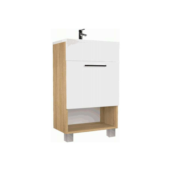 Тумба напольная 1Marka July 500*300*850 с раковиной, дуб сонома (У85933) Тумба напольная 1Marka July 500*300*850 с раковиной, дуб сонома (У85933)