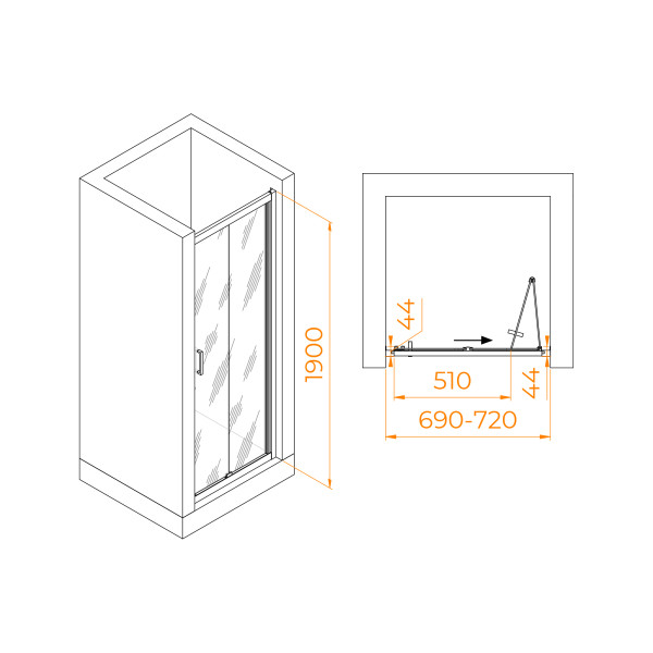 Душевая дверь RGW Passage 70x190 стекло , профиль хром (06082107-11) Душевая дверь RGW Passage 70x190 стекло , профиль хром (06082107-11)