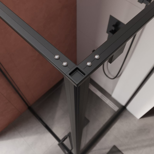 Душевой уголок Cezares Liner 90x90 стекло прозрачное, профиль черный (LINER-A-1-90-C-NERO-R)