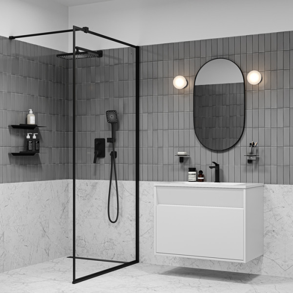 Душевая система Iddis Parker с тропическим и ручным душем матовый черный (PARBL02i67)