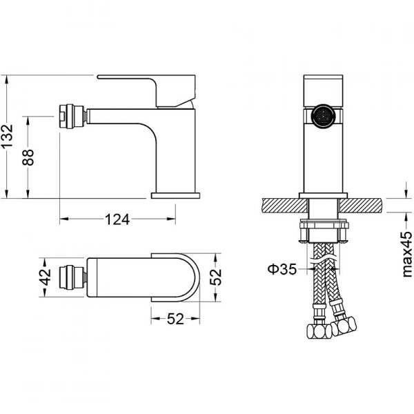 Смеситель для биде Aquatek Лира хром (AQ1418CR)