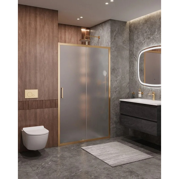 Душевая дверь Cezares Molveno 120x195 стекло матовое, профиль брашированное золото (MOLVENO-BF-1-120-P-BORO) Душевая дверь Cezares Molveno 120x195 стекло матовое, профиль брашированное золото (MOLVENO-BF-1-120-P-BORO)