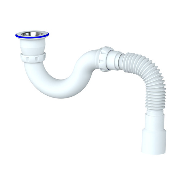 Сифон для душевого поддона прямоточный с выпуском 1 1/2"x40 с н/ж чашкой с гибким отводом 40x40/50 Unicorn G32