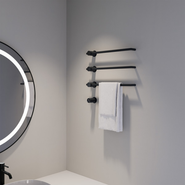 Полотенцесушитель электрический Abber Charme 520x495 черный матовый (AH4003MB) Полотенцесушитель электрический Abber Charme 520x495 черный матовый (AH4003MB)