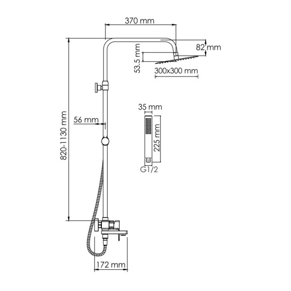 Душевая система WasserKRAFT хром (A177.118.103.010.CH)