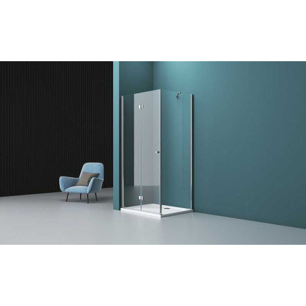 Душевой уголок BelBagno Albano 80x100 стекло прозрачное, профиль хром (ALBANO-ASH-1-80/100-C-Cr)