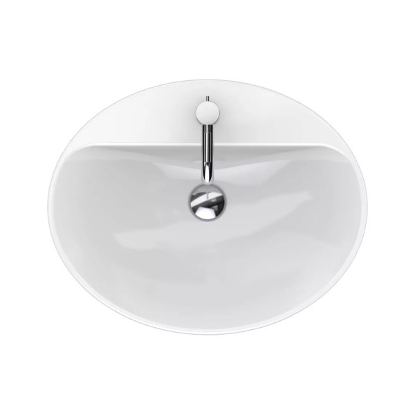 Раковина встраиваемая Geberit VariForm 60х48 с отверстием под смеситель, без отверстия перелива, белая (500.726.01.2)