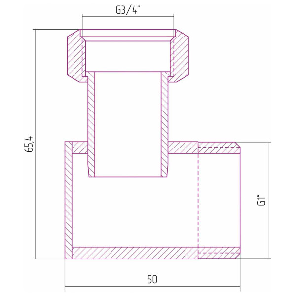 Уголок переходной Сунержа 1"Нx3/4" накидная гайка (00-1505-0134)