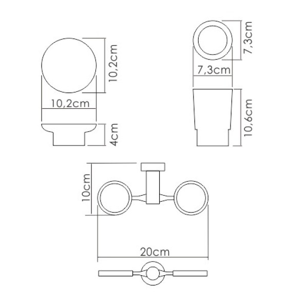 Держатель стакана и мыльницы WasserKraft белый (K-28226)