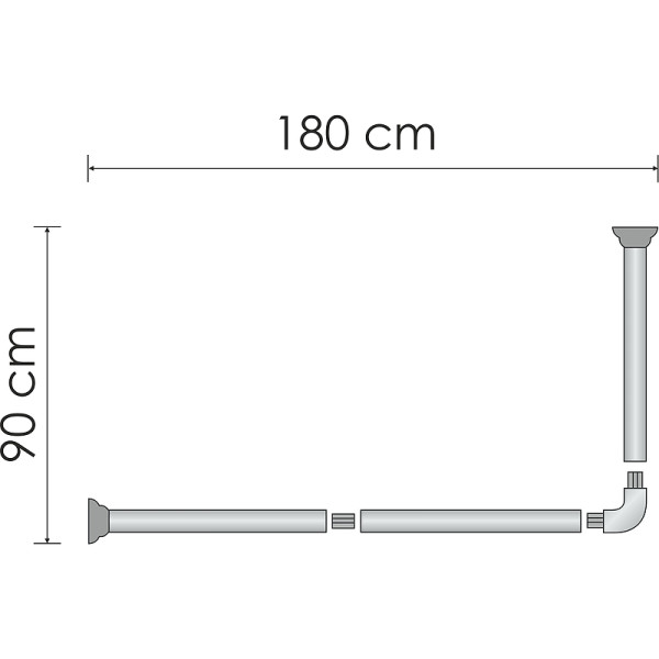 Карниз для ванны Wasser Kraft Elbe 900x900x1800 черный (SC-729018)