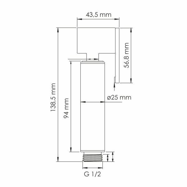 Лейка гигиеническая WasserKRAFT 2,5х13,85х4,35 розовое золото (A335)