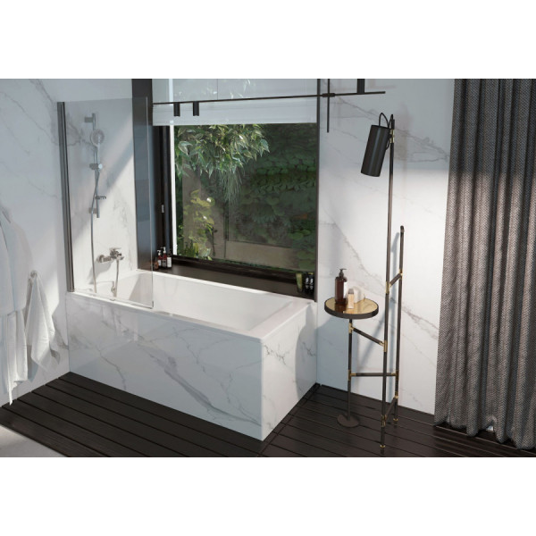 Душевая шторка для ванны Roca Capital 85x140 стекло прозрачное, профиль хром (7.M400.8.512.M)