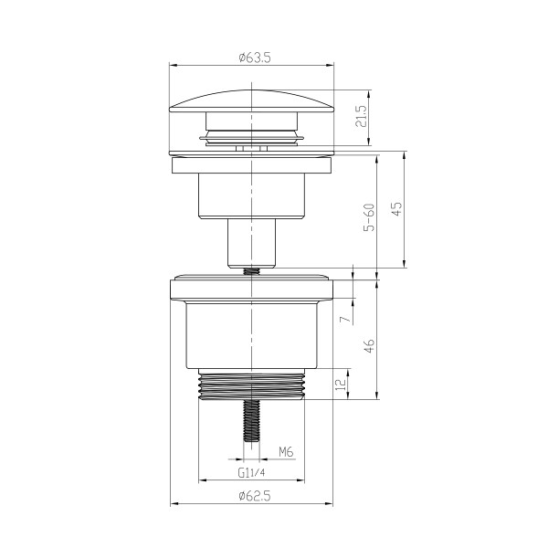 Донный клапан Lemark универсальный графит (LM8500B)