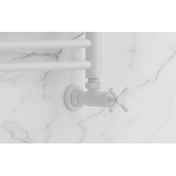 Вентиль угловой Сунержа 1/2"х3/4" НР/НГ крест матовый белый (30-1408-1234)