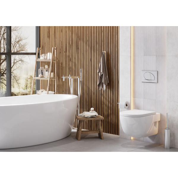 Инсталляция с унитазом Roca Meridian с сиденьем микролифт, с клавишей смыва хром глянцевый (7.8931.0.411.0)