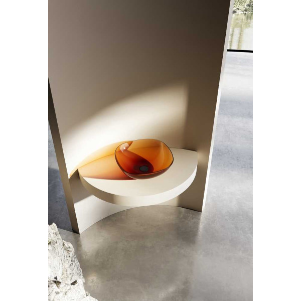 Раковина накладная ABBER Kristall 43x43 коричневая (AT2806Opal)