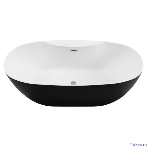 Ванна акриловая Aquanet Family Sweet 170х78 белый матовый/черный матовый Black matte слив-перелив (293086)