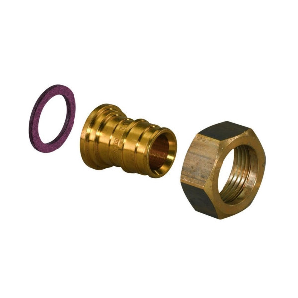 Штуцер с накидной гайкой Uponor PE-Xa Q&E 25*3/4" ВР (DR-латунь) (UP 1023017)