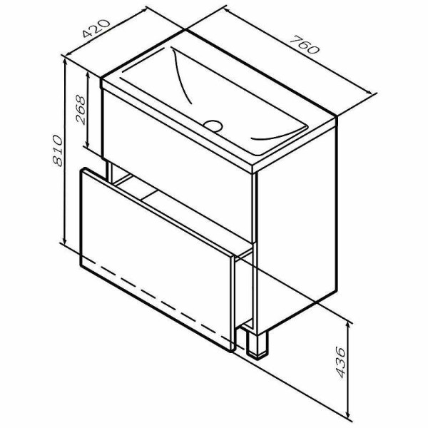 Тумба напольная AM.PM GEM 75 (M90FSX07522GM32)
