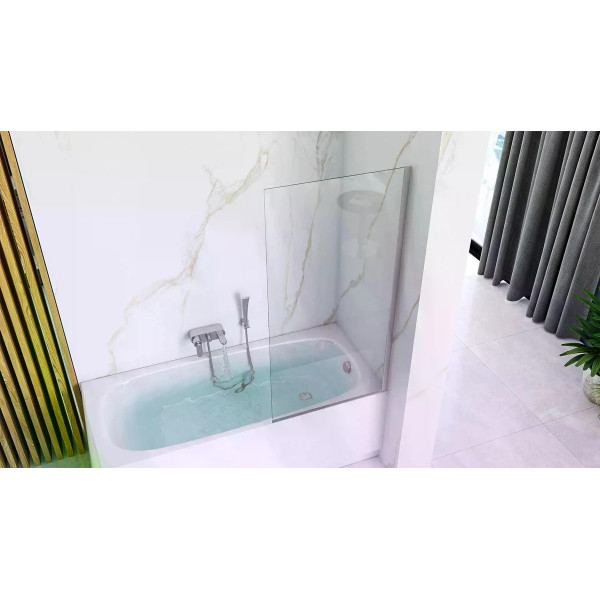 Душевая шторка для ванны Rea Lagos fix 80x140 Chrom стекло прозрачное, профиль хром (REA-W5630)