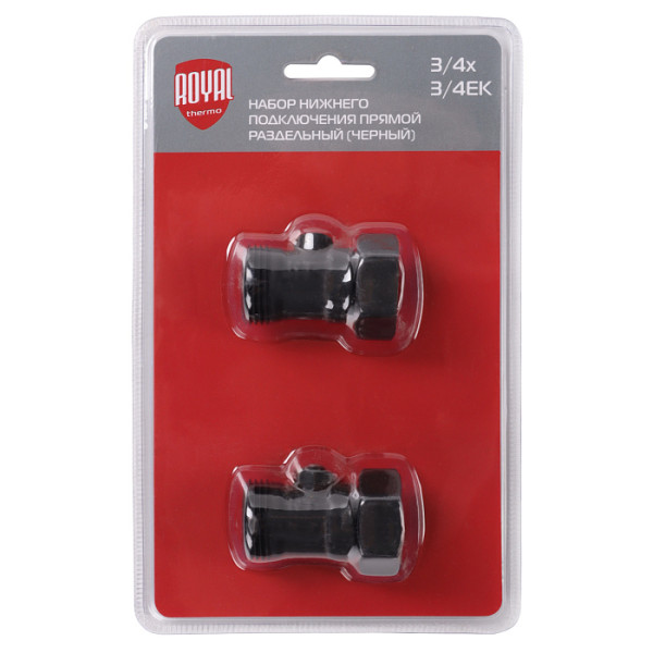 Комплект фитингов со встроенным шаровым краном Royal Thermo 3/4"х3/4"EK (черный) (RANPP13434BL) Комплект фитингов со встроенным шаровым краном Royal Thermo 3/4"х3/4"EK (черный) (RANPP13434BL)