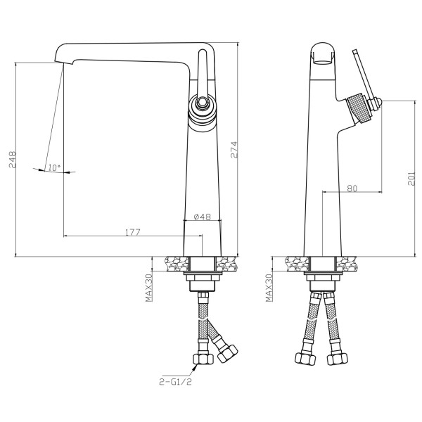 Смеситель для раковины Esko Бангкок черный (BG25B)