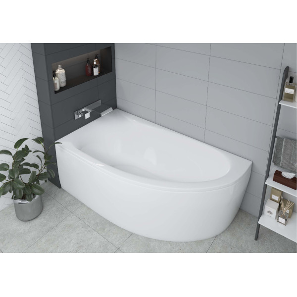 Ванна акриловая Aquatek ECO-Friendly Дива 160x90x47 левая только чаша без каркаса экрана и слив перелива белая (DIV160-0000001)