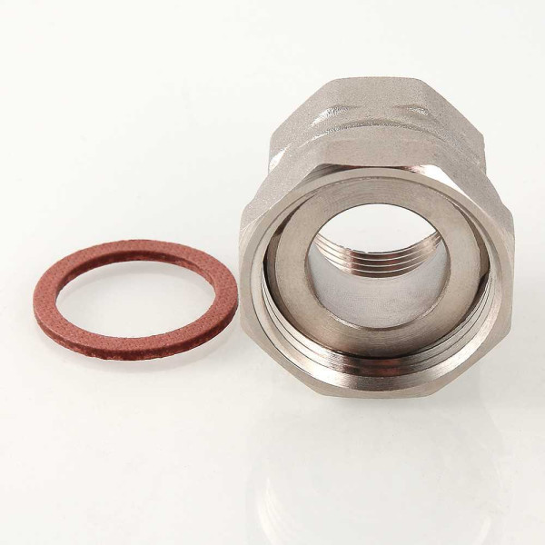 Переход с накидной гайкой 1"х3/4" ВВ Valtec (никель) (VTr.614.N.0605) Переход с накидной гайкой 1"х3/4" ВВ Valtec (никель) (VTr.614.N.0605)