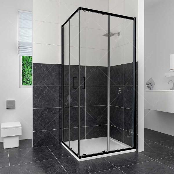 Душевой уголок RGW CL-34-B 80*80 стекло прозрачное, профиль черный 32093488-14