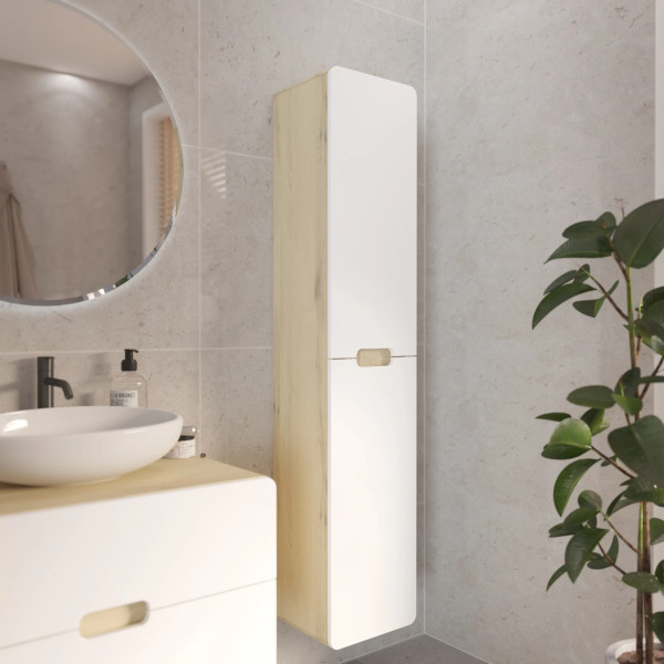 Пенал подвесной 1Marka Vortex  350x300x170 (орех лучистый солнечный/монолит айсберг) (Ц0000033026)