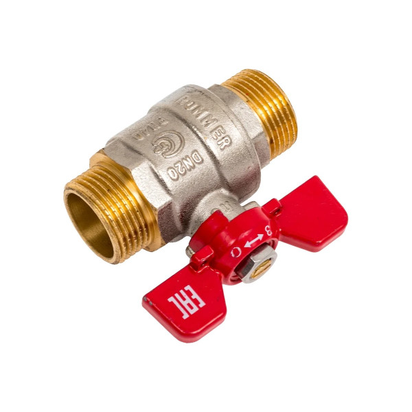 Кран 3/4" НН шаровый Rommer (ГОСТ, красная бабочка) RBV-0007-2410220 Кран 3/4" НН шаровый Rommer (ГОСТ, красная бабочка) RBV-0007-2410220