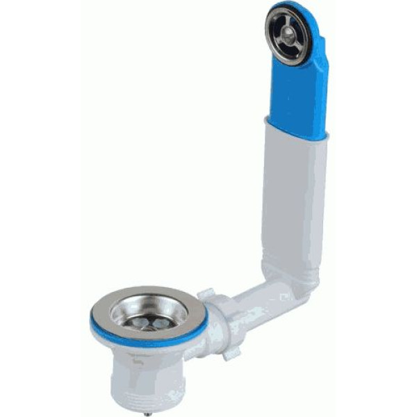 Выпуск для мойки 1 1/2"*70 АНИ с круглым жестким переливом (нержавеющая решетка) АНИ пласт (N120)