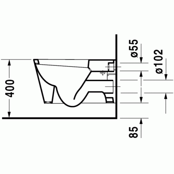 Унитаз подвесной Duravit Starck 1 575х410х400 (0210090064)