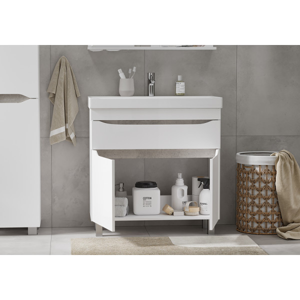 Тумба напольная Volna Lake 805x800 белая (tnLAKE80.2D.1Y-01) Тумба напольная Volna Lake 805x800 белая (tnLAKE80.2D.1Y-01)