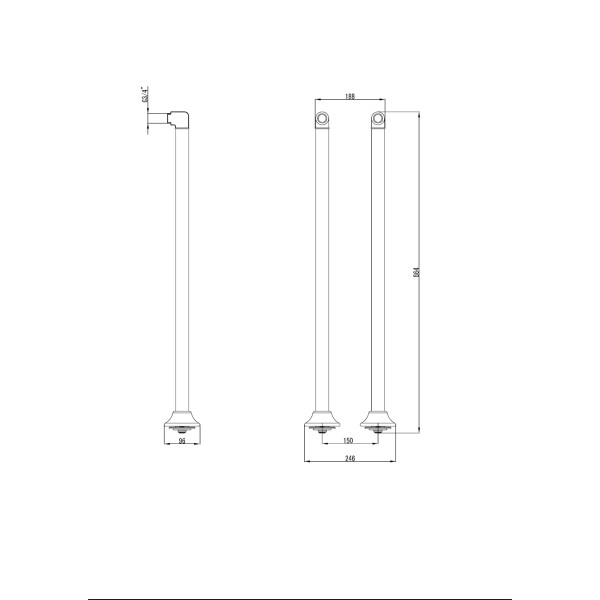 Комплект колонн Lemark для установки смесителя на пол ванны хром (LM8565C)