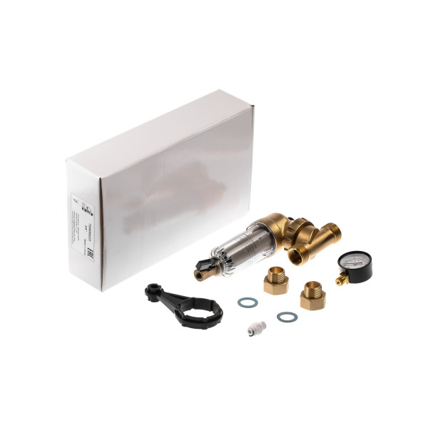 Фильтр самоочищающийся с редуктором Гейзер-Бастион 7508095233 3/4" (прозрачный корпус, со сгонами) (32678) Фильтр самоочищающийся с редуктором Гейзер-Бастион 7508095233 3/4" (прозрачный корпус, со сгонами) (32678)