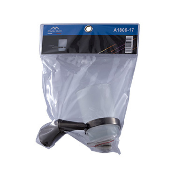 Стакан Fashun из матового стекла L=137 мм H=96 мм PVD цинк. сплав + сталь графит (A1806-17)