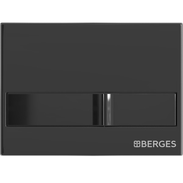 Комплект инсталляция с унитазом Berges Novum c с кнопкой L6 черный глянец, унитаз Strati Rimless, сидение Strati Slim SO (042454)